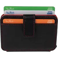 Tony Perotti Furbo EVO RFID leren Pasjeshouder met bankbiljetvak - Zwart/Rood