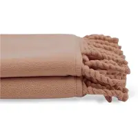 Unique living - Fleece Plaid Met Franjes - 130x160 - Camel
