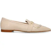 Manfield Off white leren loafers met gouden studs | Maat 39