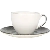 Bonna Thee kopjes & schotel cosmos porselein set van 6