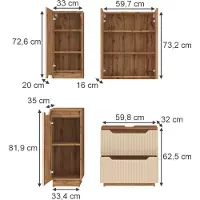 Vicco Badkamermeubelset Lotta Kasjmier 4-delig, Model 59515