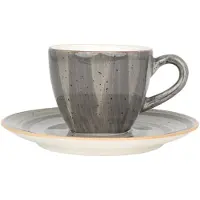 Bonna Espresso kopjes & schotel aura space porselein set van 6