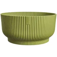 Elho Vibes Fold Bowl 25 - Plantenschaal voor Binnen - 100% Gerecycled Plastic - Ø 24.9 x H 12.1 cm - Varengroen