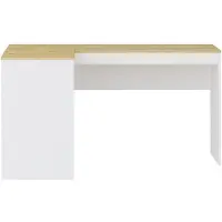Vente-unique Bureau met opbergruimte - Wit en natuurlijk - RIDOVA