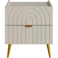 Vente-unique Nachtkastje met 2 lades - Beige - NORSIM