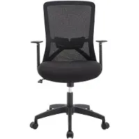 Vente-unique Bureaustoel - Stof - Zwart - DELVORA