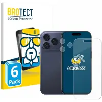 BROTECT Screenprotector 6 Stuks voor Apple iPhone 17 Pro (Voor+Camera) Beschermglas transparant