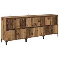 vidaXL Dressoirs 3 pcs Oud Hout 60 x 35 x 70 cm Bewerkt hout