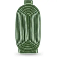 Easyplants | Vaas Breaths 24 cm groen | Keramiek | Rechthoek | groen | Japandi stijl | Design Vaas