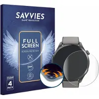 Savvies - Screenprotector voor Hama Smartwatch 9000 - Folie Beschermfolie transparant volledig dekking 4 Stuks
