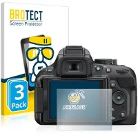 BROTECT Screenprotector 3 Stuks voor Nikon D5200 Beschermglas transparant