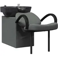 vidaXL Shampoo Stoel Donkergrijs en Zwart 136 x 60 x 92 cm Kunststof