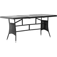 vidaXL Tuintafel 170x80x74 cm poly rattan zwart