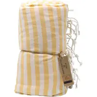 Ancient Wisdom - Handdoek - Katoenen pario handdoek 100x180 cm zonnig geel - stranddoek - badhanddoek - sauna - absorberend - snel drogend