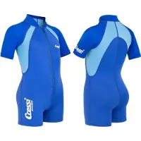 Cressi Baby 1.5 Mm Junior Short Sleeve Shorty Blauw 24 Months Kinderen