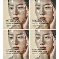 Nacific Collagen Gel Facial Mask (Rice Peptide) 4EA Set Hydrogel Deep Korean Face Mask Hydrating Overnight Elasticity Firming Pore Minimizing for All