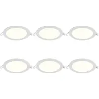 BES LED LED Downlight Inbouwspot Dimbaar 6 Stuks - Brinton Thin - 12W 1120lm 120° Bundelhoek - Natuurlijk Wit 4000K - IP40 - Rond - Wit - Ø170mm Buitenmaat - Ø150mm Zaagmaat