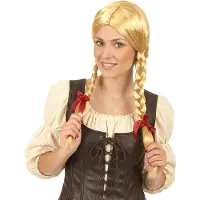 Vegaoo Blonde pruik met vlechten voor vrouwen - Verkleedpruik - One size