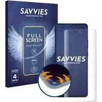 Savvies - Screenprotector voor Motorola Edge 50 - Folie Beschermfolie transparant volledig dekking 4 Stuks