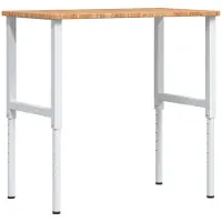 vidaXL Werkbank rechthoek 100x60x(71,5-98) cm eikenhout lichtbruin