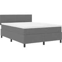 vidaXL LED Box Spring Bed Lichtgrijs en wit 140 x 190 cm Corduroy stof