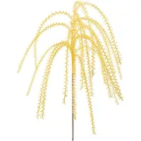 J-Line decoratie tak Bladeren Eva - rubber - warmgeel - 6 stuks