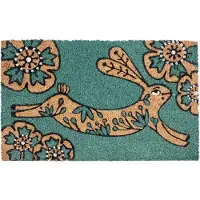 Beliani CLARK - Deurmat - Groenblauw - 45 x 75 cm - Kokos