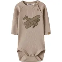 Name it Rompertje/body donkerbeige / chocoladebruin / groen