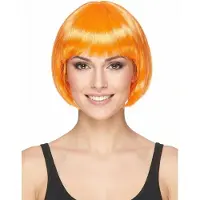 Vegaoo - Korte oranje damespruik - Fluo - One Size