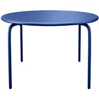 Vente-unique Ronde tuintafel D.130 cm van metaal - Nachtblauw - MIRMANDE van MYLIA