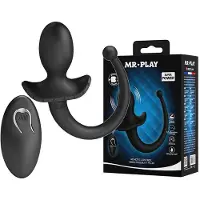 Mr. Play - Super Power - Vibrerende Hondenstaart Buttplug met Afstandsbediening - Zwart