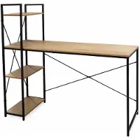 HEM Industrieel Bureau met Opbergrek 110 cm – Computerbureau MDF Metaal – Thuiswerk Bureau – Schrijftafel met Schappen – Werktafel voor Kantoor of Studentenkamer – Inclusief Microvezeldoekje