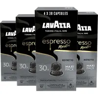 Lavazza Espresso Ristretto Koffiecups - 120 Nespresso Cups - Koffie Blend van Arabica & Robusta - Intensiteit: 12/13 - 4 x 30 Aluminium Capsules