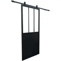 Inova complete glazen schuifdeur - 90x215 - helder - decor industrieel - veiligheidsglas