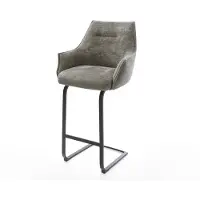 DELIFE Barstoel Alja-Flex Bouclé zacht Mud Vrijkantelframe plat metaal Zwart Pocketvering