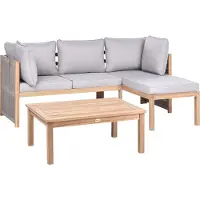 Beliani ARABBA - Loungeset 3-zits - Grijs - Gecertificeerd acaciahout