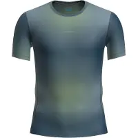 Icebreaker - Merino 75 Cool-Lite Feather S/S Crewe AOP - Sportshirt L, blauw