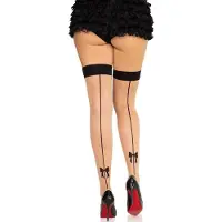 Leg avenue - Spandex Backseam Kousen - beige/Zwart