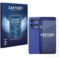 Savvies 3 Stuks Screenprotector - geschikt voor Motorola Edge 60 Stylus (Voor+Camera) - beschermfolie glas transparant