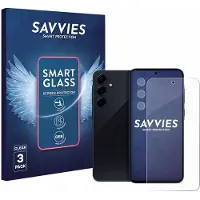 Savvies 3 Stuks Screenprotector - geschikt voor Samsung Galaxy A55 5G (Voor+Camera) - beschermfolie glas transparant