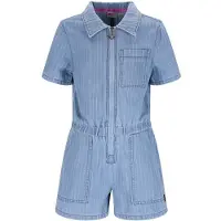 B.NOSY gestreepte playsuit light blue denim Blauw Streep - maat 146