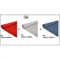 Wefiesta 3x Tafelrol tafelkleed rood/wit/blauw 120cm x 800cm papier - totaal 24 meter - Party diner food festival eten fun thema feest party Holland Nederland Koningsdag