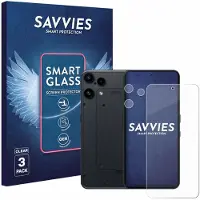 Savvies 3 Stuks Screenprotector - geschikt voor Nothing Phone (3a) Lite (Voor+Camera) - beschermfolie glas transparant
