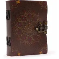 Ancient Wisdom Leren Lotus Mandala notitieboek met scheprand (7x5")