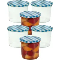 COSY&TRENDY Weckpotten / inmaakpotten - blauw - 6x stuks - 230 ml - met draaideksel - glas - inmaakpotten