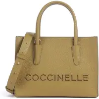 Coccinelle Leren handtas schoudertas Myrtha26 Handbag Grained Leather Seagrass kaki
