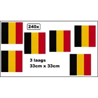Partyxplosion 240x Servetten Belgie 33cm x 33cm - 3 laags - Servet diner eten knoeien restaurant WK 2026 BBQ thema feest verjaardag feest