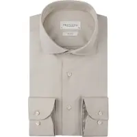 Profuomo Overhemd Slim Fit beige katoen strijkvrij