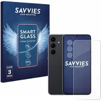 Savvies 3 Stuks Screenprotector - geschikt voor Samsung Galaxy S25 FE (Voor+Camera) - beschermfolie glas transparant