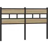 vidaXL Vervangend hoofdbord 150 cm ijzer en sonoma eikenkleurig